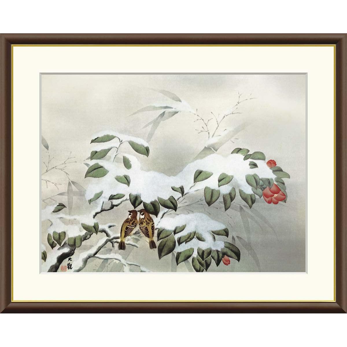 Amazon.co.jp: 絵画 日本の名画 冬の夕 横山大観 額入り インテリア